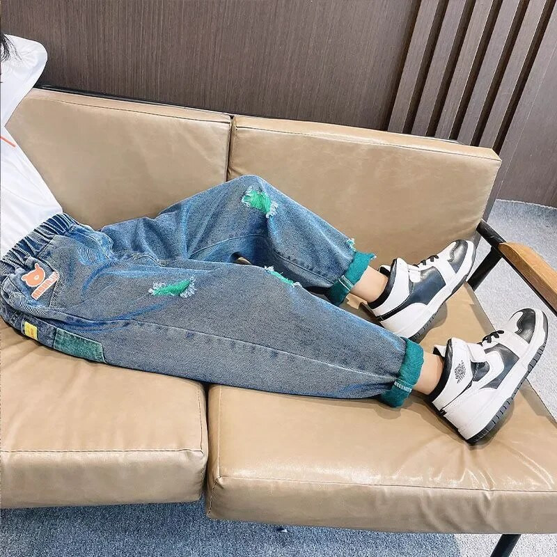 Dječje traperice za djevojčice Široke hlače Dječje djevojčice Duge traper hlače Proljeće Jesen 4 do 12 god.