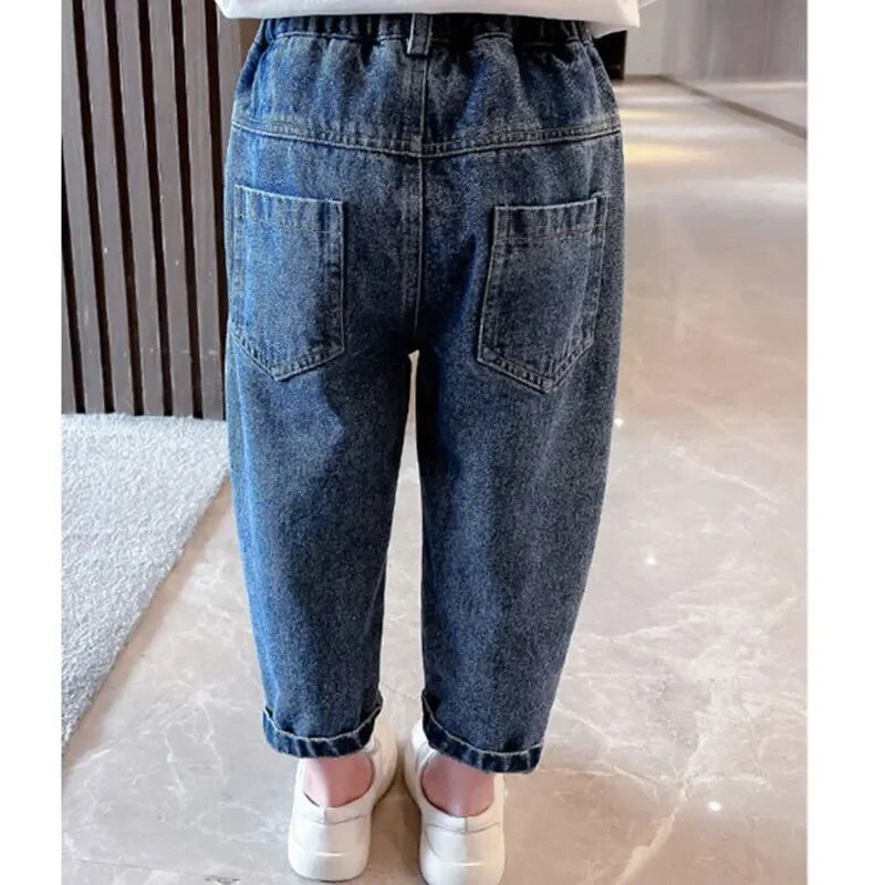 Beebitüdruk Sinised Teksad Lapsed Teksapüksid Laste Lillepüksid Tüdrukud Riided Kevad Sügis 2-9 aastat