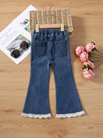 Дънки за момичета 2023 г. Нови пролетни и есенни кльощави панталони, носещи корейски модни и модерни детски панталони със среден размер отвън