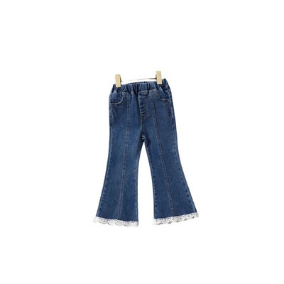 Blugi pentru fete 2023, pantaloni evazați de primăvară și toamnă, purtând pantaloni coreeani la modă și la modă pentru copii de mărime medie în exterior