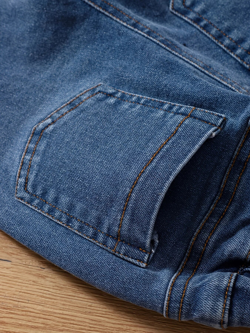 Blugi pentru fete 2023, pantaloni evazați de primăvară și toamnă, purtând pantaloni coreeani la modă și la modă pentru copii de mărime medie în exterior