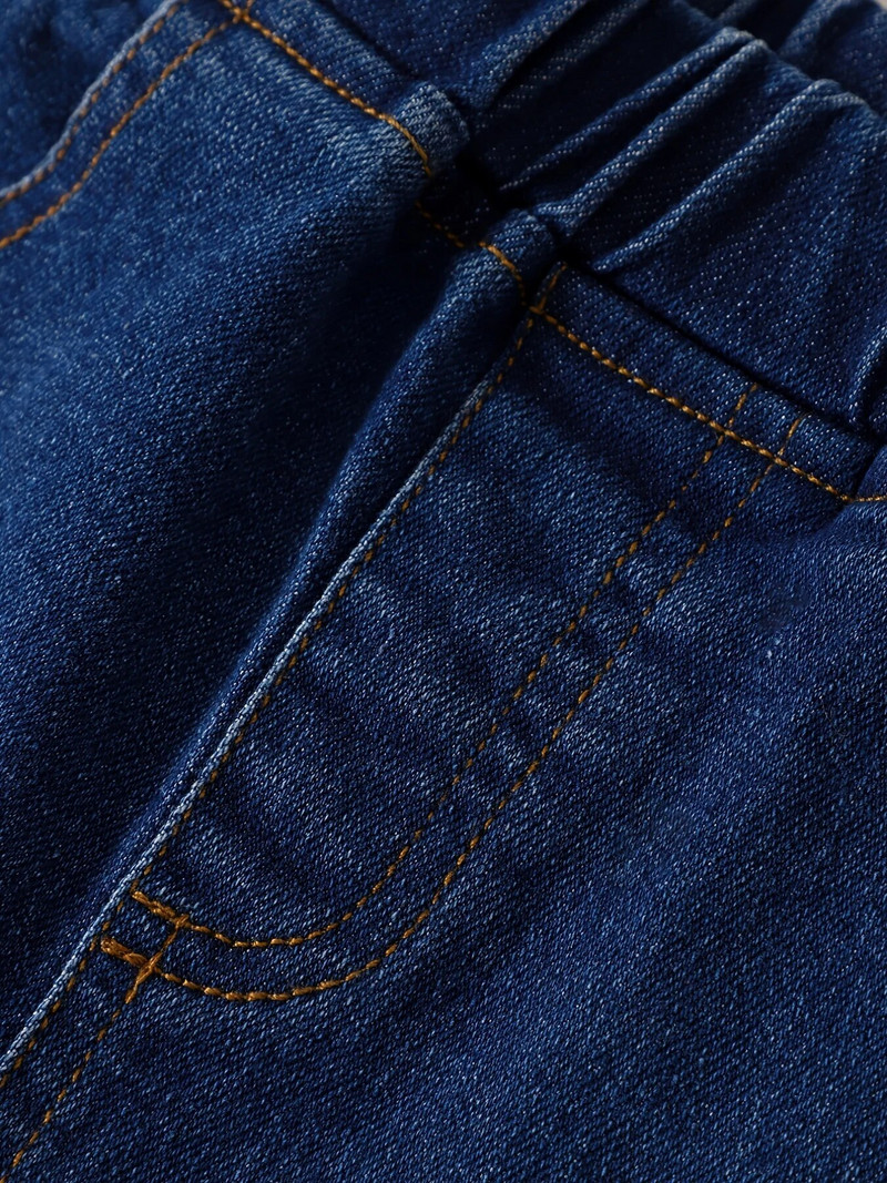 Vaikiškos kelnės, 2023 m. pavasario ir rudens mergaičių džinsai su karoliukais, korėjietiško leidimo Ragged Flare kelnės, vaikiškos kelnės