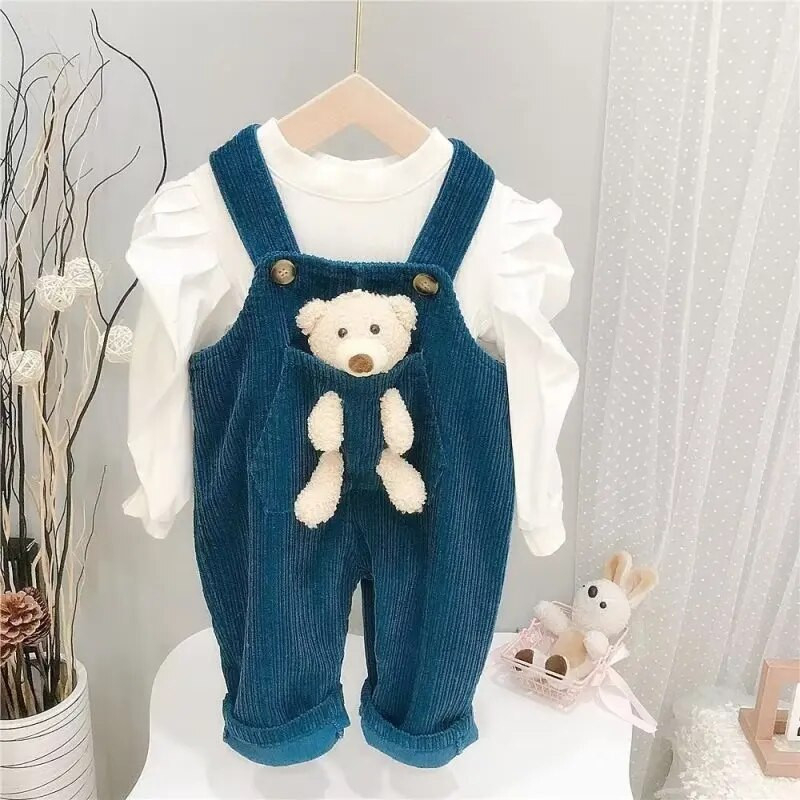 Ανοιξιάτικη Ολόσωμη φόρμα για παιδιά Κοριτσίστικα Παντελόνια για παιδιά Μόδα Μικρή Αρκούδα Ρούχα Χαριτωμένα παντελόνια κινουμένων σχεδίων Φθινόπωρο 2022 2 3 4 T