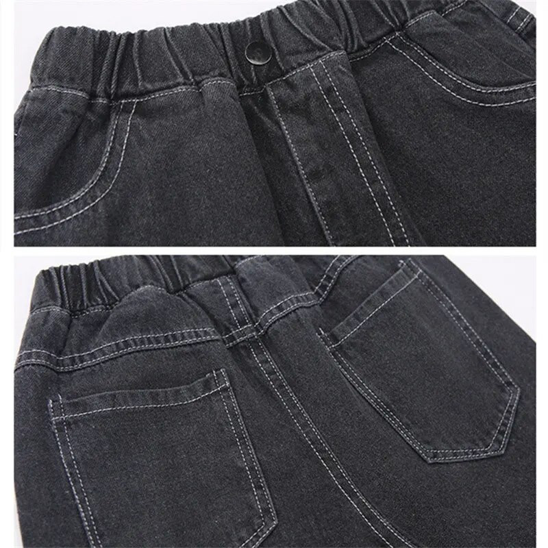 Jaapani Korea stiilis tüdruk Kevad sügis Sirged laiad püksid Moodsad lapsed Denim Teksad Teismelised vabaaja püksid 4-14 aastat vana