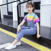 Rebenenud teksad Kombinesoonid Tüdrukutele Denimpüksid Lastele Teksad Jumpsuit Mood Teismeliste Sügisriided 3 4 6 8 10 12 Väikelaste püksid