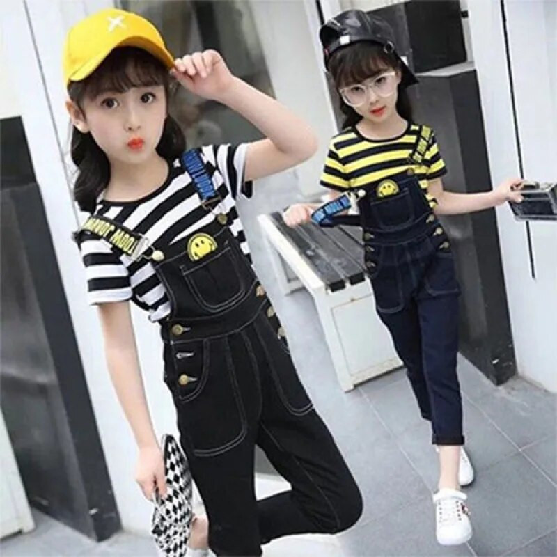 Rebenenud teksad Kombinesoonid Tüdrukutele Denimpüksid Lastele Teksad Jumpsuit Mood Teismeliste Sügisriided 3 4 6 8 10 12 Väikelaste püksid