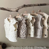 Jesenski dječji prsluk Topli, deblji dječji pamučni prsluk s printom Dječja gornja odjeća Kaput Dječja odjeća Prsluk za dječake i djevojčice