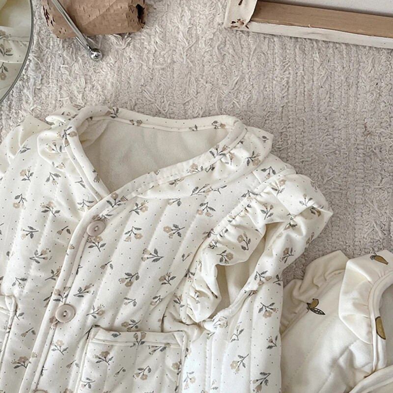 Jesenski dječji prsluk Topli, deblji dječji pamučni prsluk s printom Dječja gornja odjeća Kaput Dječja odjeća Prsluk za dječake i djevojčice