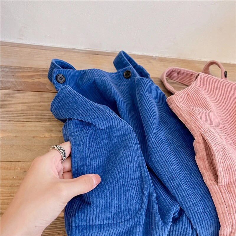 Kevad-sügis velvetist lahtised lapsed tüdrukud kombinesoonid poistele rihmapüksid lasteriided