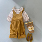 Rudens nauja mergaitei velvetiniai kombinezonai berniukui vaikiški briaunoti laisvi berankoviai kelnaitės Kombinezonas vaikiškas medvilninės kelnės kūdikių kelnės