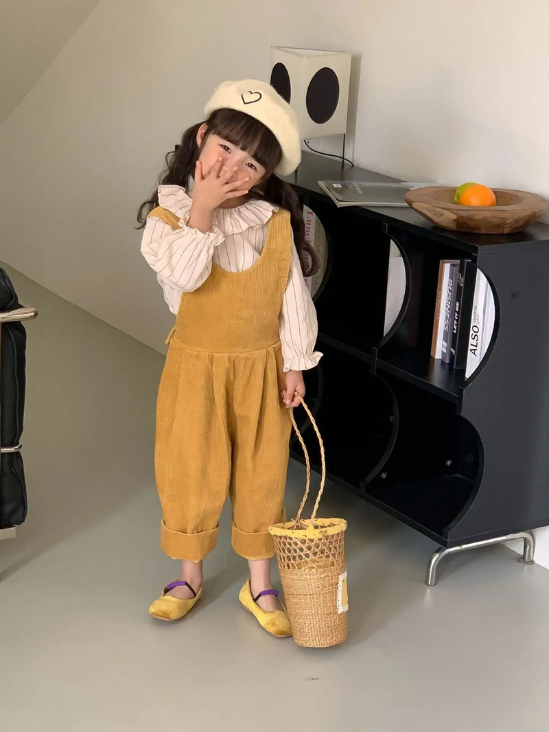 Rudens nauja mergaitei velvetiniai kombinezonai berniukui vaikiški briaunoti laisvi berankoviai kelnaitės Kombinezonas vaikiškas medvilninės kelnės kūdikių kelnės