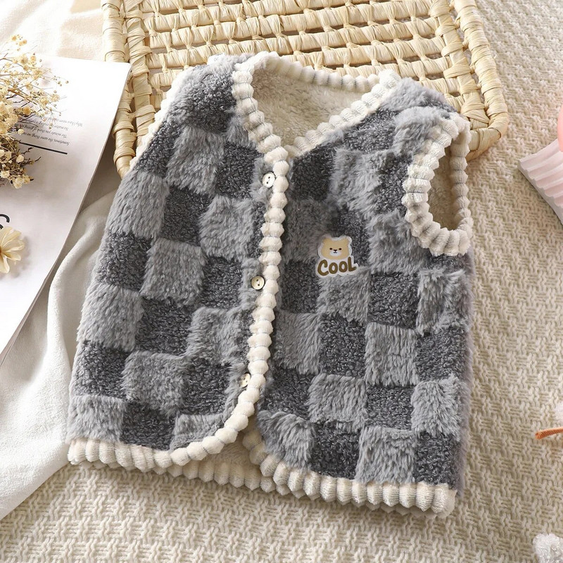 Tüdruk Poiss 2-8A Laste Vest Kardigan Unisex Vestid Vestid Beebi Flanell Paksendatud Koduriided Väikelapse tüdrukud Talveriided