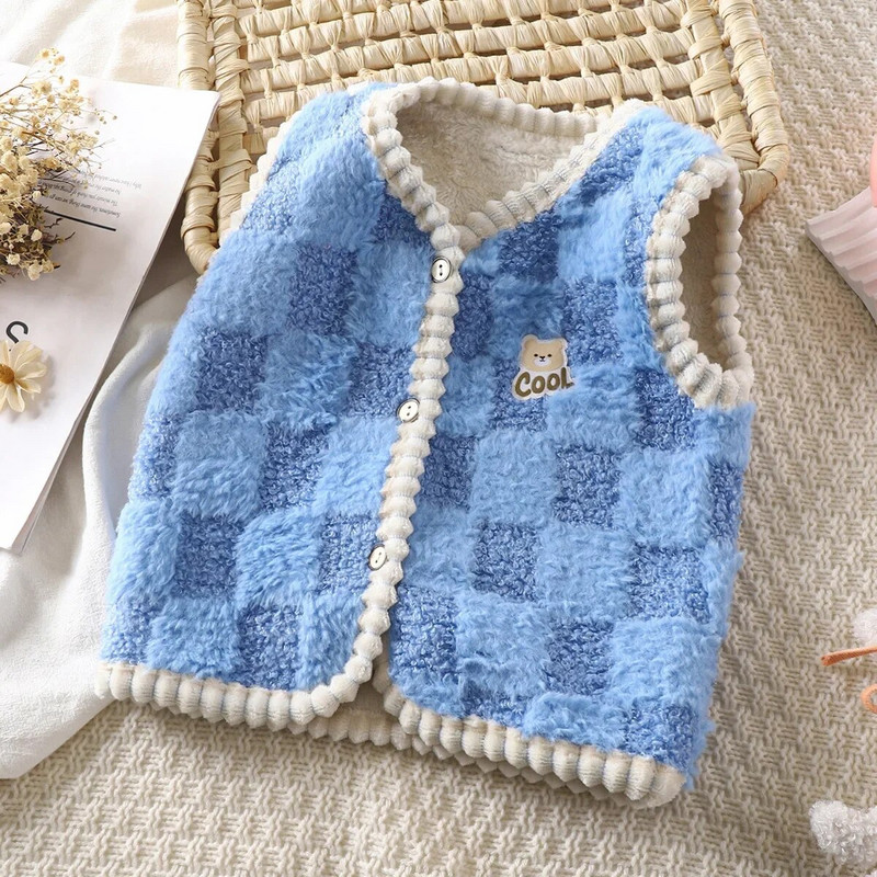 Tüdruk Poiss 2-8A Laste Vest Kardigan Unisex Vestid Vestid Beebi Flanell Paksendatud Koduriided Väikelapse tüdrukud Talveriided