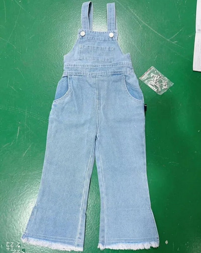 Korea stiilis kevad-sügis beebitüdrukute komplektid ümmarguse kraega pikkade varrukatega T-särgid+sinine teksariiete kombinesoonid lasteriided E2305