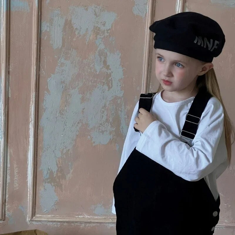 Korea stiilis uus kevad-sügis lapsed tüdrukud kombinesoonid velvetist rihmaga püksid laste avara rihmaga püksid väikelaste lühikesed püksid H3631