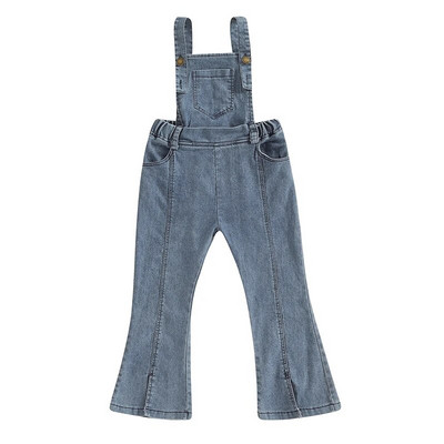Lapsed Väikelaps Tüdruk Teksakombinesoon Sinine Bell Botts Flare Teksad Kombinesoonid Rihmaga rippuvad püksid komplekt