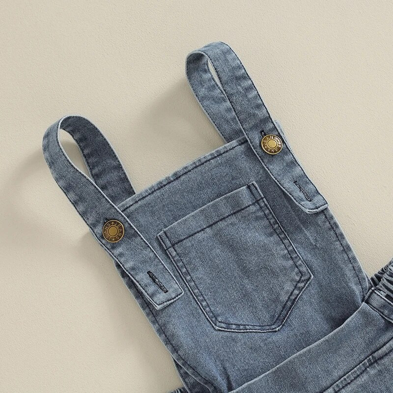 Lapsed Väikelaps Tüdruk Teksakombinesoon Sinine Bell Botts Flare Teksad Kombinesoonid Rihmaga rippuvad püksid komplekt