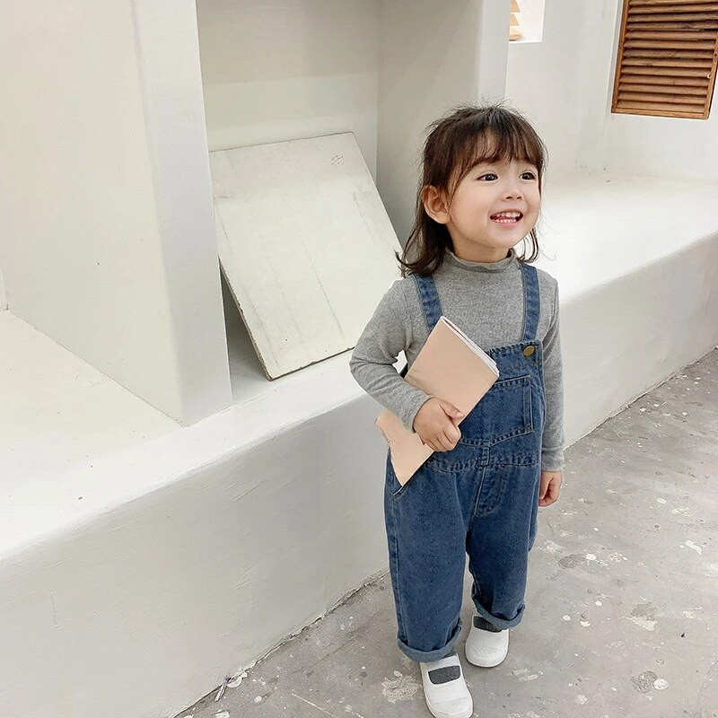 Denimkombinesoonid Lastepüksid Vabaajarõivad Väikesed Tüdrukud Poistele Rihm Jean Lahtised Lastepüksid Moodsed Väikelaste Püksid Beebi Kombinesoonid
