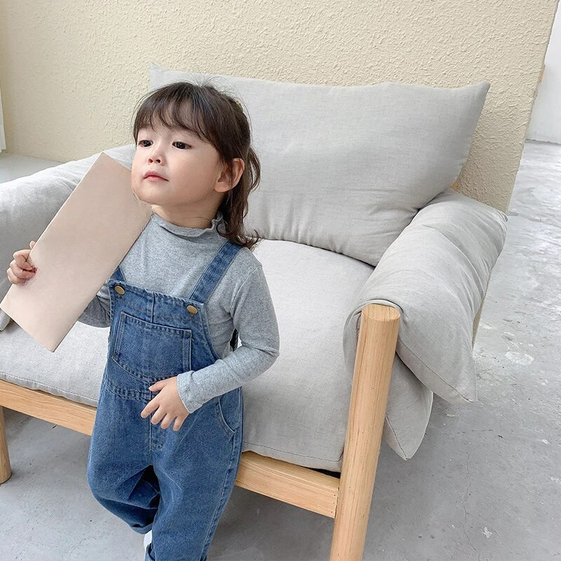 Denimkombinesoonid Lastepüksid Vabaajarõivad Väikesed Tüdrukud Poistele Rihm Jean Lahtised Lastepüksid Moodsed Väikelaste Püksid Beebi Kombinesoonid