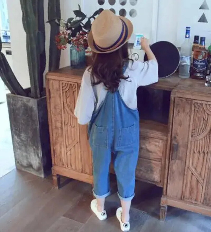 Κορίτσια τζιν Ολόσωμη φόρμα νέα κορεατικά παιδικά παντελόνια casual παντελόνια Harlan για παιδιά Baby girls Jeans 3 4 5 7 8 10 12 Years