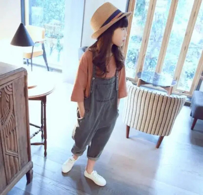 Κορίτσια τζιν Ολόσωμη φόρμα νέα κορεατικά παιδικά παντελόνια casual παντελόνια Harlan για παιδιά Baby girls Jeans 3 4 5 7 8 10 12 Years