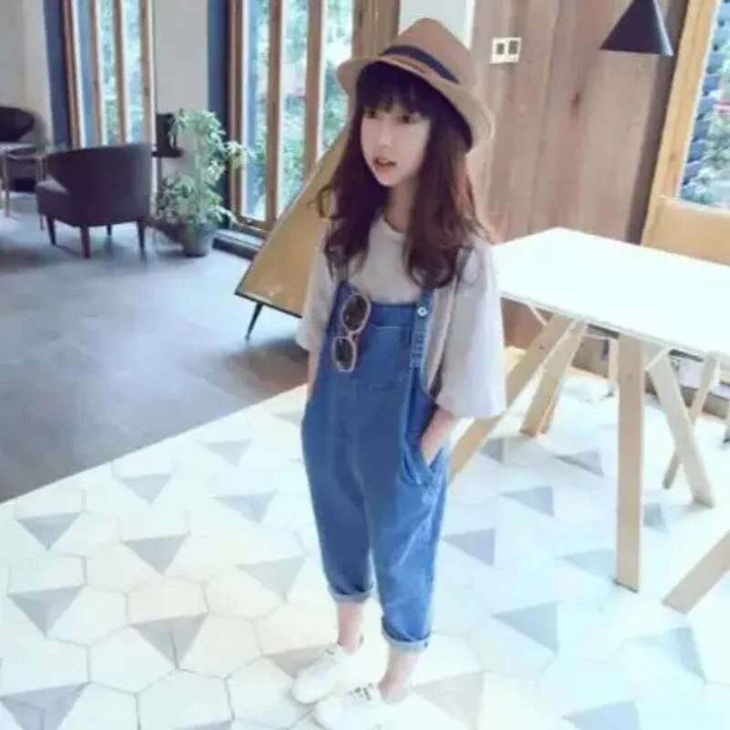 Κορίτσια τζιν Ολόσωμη φόρμα νέα κορεατικά παιδικά παντελόνια casual παντελόνια Harlan για παιδιά Baby girls Jeans 3 4 5 7 8 10 12 Years