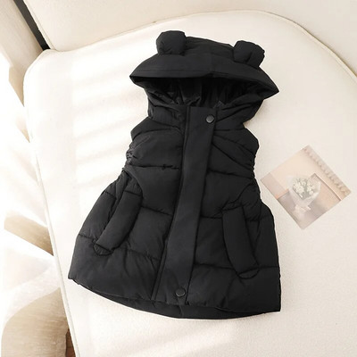 Väikelapsed, sügistalvine soe vest, poisid, tüdrukud, täis puuvillast polsterdatud varrukateta jakk, kapuutsiga lastele soojustatud vest 7