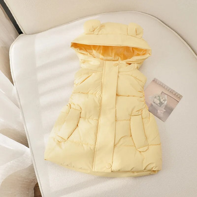 Väikelapsed, sügistalvine soe vest, poisid, tüdrukud, täis puuvillast polsterdatud varrukateta jakk, kapuutsiga lastele soojustatud vest 7