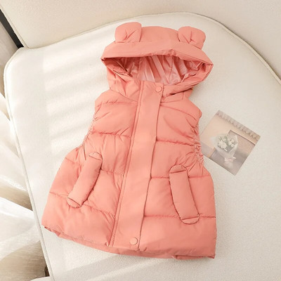 Väikelapsed, sügistalvine soe vest, poisid, tüdrukud, täis puuvillast polsterdatud varrukateta jakk, kapuutsiga lastele soojustatud vest 7