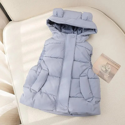 Väikelapsed, sügistalvine soe vest, poisid, tüdrukud, täis puuvillast polsterdatud varrukateta jakk, kapuutsiga lastele soojustatud vest 7