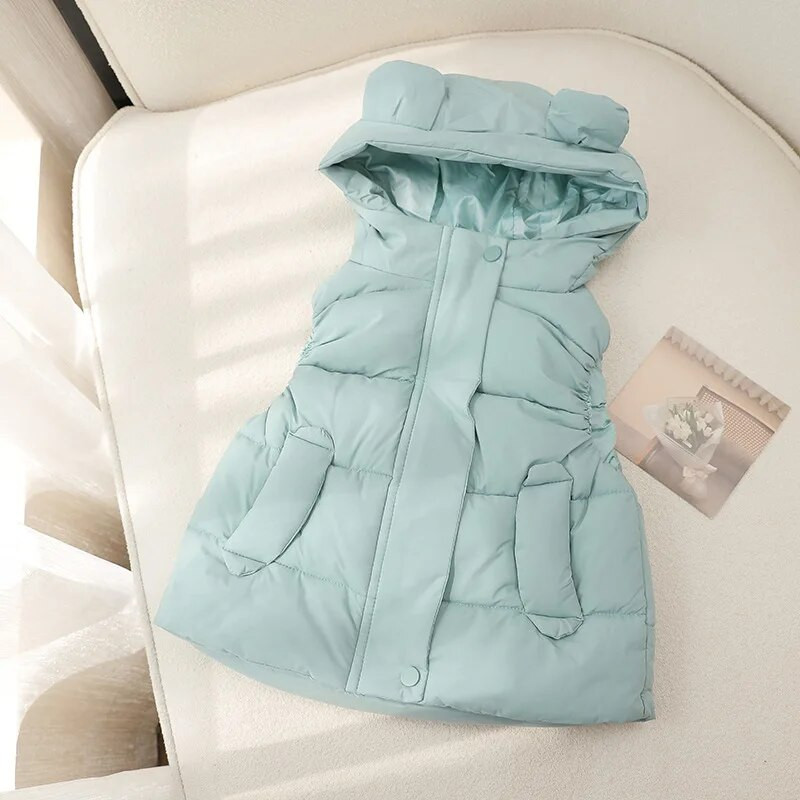 Väikelapsed, sügistalvine soe vest, poisid, tüdrukud, täis puuvillast polsterdatud varrukateta jakk, kapuutsiga lastele soojustatud vest 7