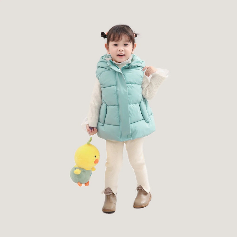 Väikelapsed, sügistalvine soe vest, poisid, tüdrukud, täis puuvillast polsterdatud varrukateta jakk, kapuutsiga lastele soojustatud vest 7