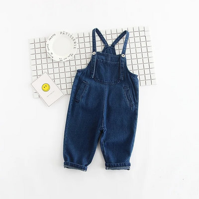 2018 m. Nauji Vaikiški Džinsiniai Kombinezonai Harem Style Vaikiškos Kelnės Paprasto Style Vaikiški Kombinezonai Tvirtas Džinsinis Kombinezonas Vaikams Pakabukas