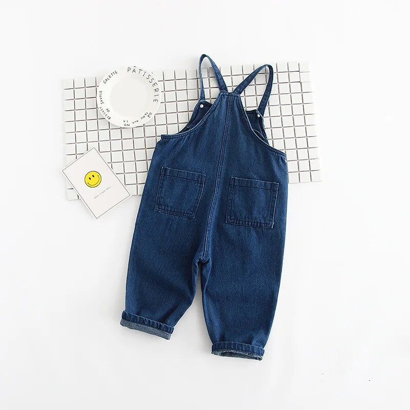 2018 m. Nauji Vaikiški Džinsiniai Kombinezonai Harem Style Vaikiškos Kelnės Paprasto Style Vaikiški Kombinezonai Tvirtas Džinsinis Kombinezonas Vaikams Pakabukas