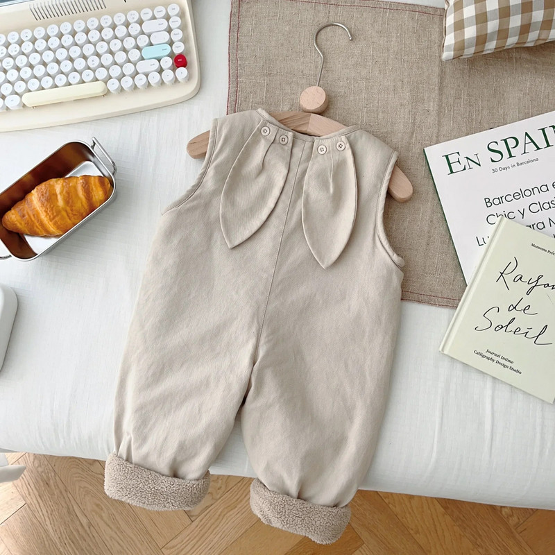 Vaikiški kombinezonai Kūdikių laisvalaikio dirželiai 0-5 metų žieminiai berniukai mergaičių Mieli triušio ausys Vienspalviai pliušiniai kelnaitės kombinezonai vaikams