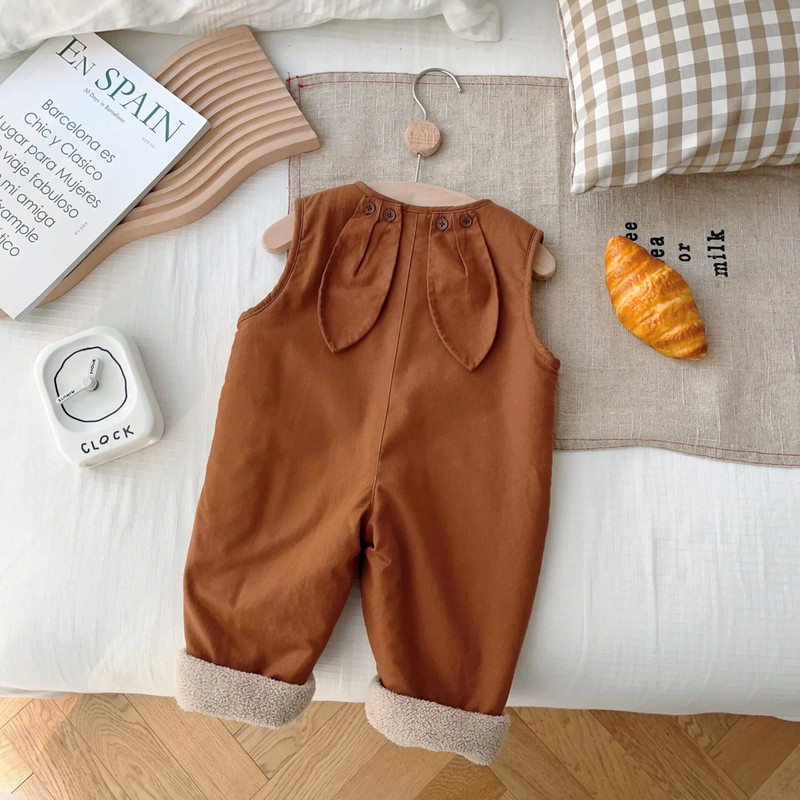 Vaikiški kombinezonai Kūdikių laisvalaikio dirželiai 0-5 metų žieminiai berniukai mergaičių Mieli triušio ausys Vienspalviai pliušiniai kelnaitės kombinezonai vaikams