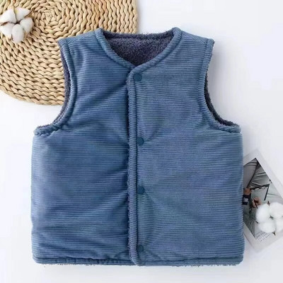 Îngroșați iarna băiat fată vestă velur 2-8 ani vestă pentru copii cardigan bumbac veste fără mâneci haine îmbrăcăminte școală de iarnă