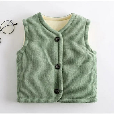 Îngroșați iarna băiat fată vestă velur 2-8 ani vestă pentru copii cardigan bumbac veste fără mâneci haine îmbrăcăminte școală de iarnă