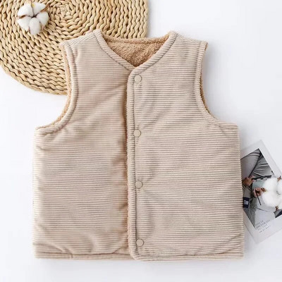 Îngroșați iarna băiat fată vestă velur 2-8 ani vestă pentru copii cardigan bumbac veste fără mâneci haine îmbrăcăminte școală de iarnă