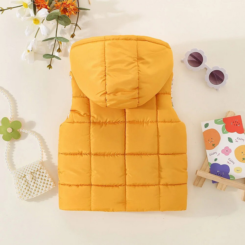 Koolieelikute roosa elevanditrükiga puuvillane vest, laste kapuutsiga sügis-talvine pealismantel