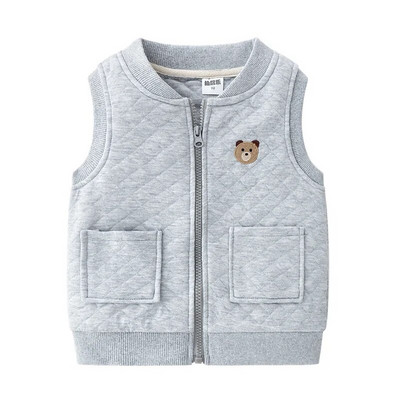 Vestă gri pentru băiat 2-8 ani Vestă pentru copii Cardigan Bumbac cu buzunar Veste fără mâneci Haine Îmbrăcăminte școală de iarnă Albastru bleumarin