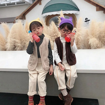 Παιδικό γιλέκο Χειμερινό μαλλί αρνιού Γιλέκο Baby Keep Warm Παλτό Φθινοπωρινό Παχύ Ρούχα Παιδικά Αγόρια Κοριτσίστικα Εξωτερικά Ενδύματα με V λαιμό