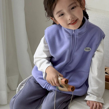 Αγόρια και κορίτσια φθινοπωρινό και χειμερινό αμάνικο μπουφάν 2-9 ετών Κορεάτικη έκδοση αθλητικό γιλέκο αναψυχής 2023 μόδα παιδικά ρούχα