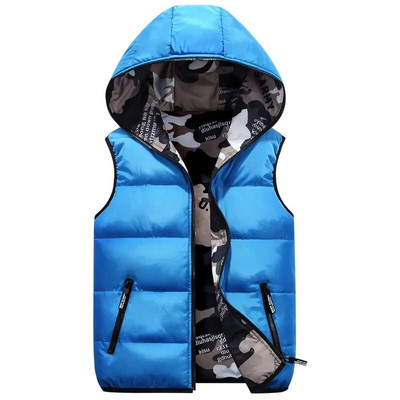 Vaikų kamufliažinė liemenė paauglių rudens žiemos pūkiniai medvilniniai paltai berniukai mergaičių liemenė vaikiška striukė su gobtuvu Vaikiški viršutiniai drabužiai 8 10 m.