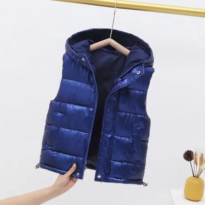 Laste vest poistele Tüdrukutele kapuutsiga Ülerõivad Laste sametmantel Varrukateta sulejope Teismeliste talvine veekindel vest