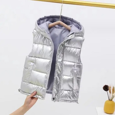 Laste vest poistele Tüdrukutele kapuutsiga Ülerõivad Laste sametmantel Varrukateta sulejope Teismeliste talvine veekindel vest