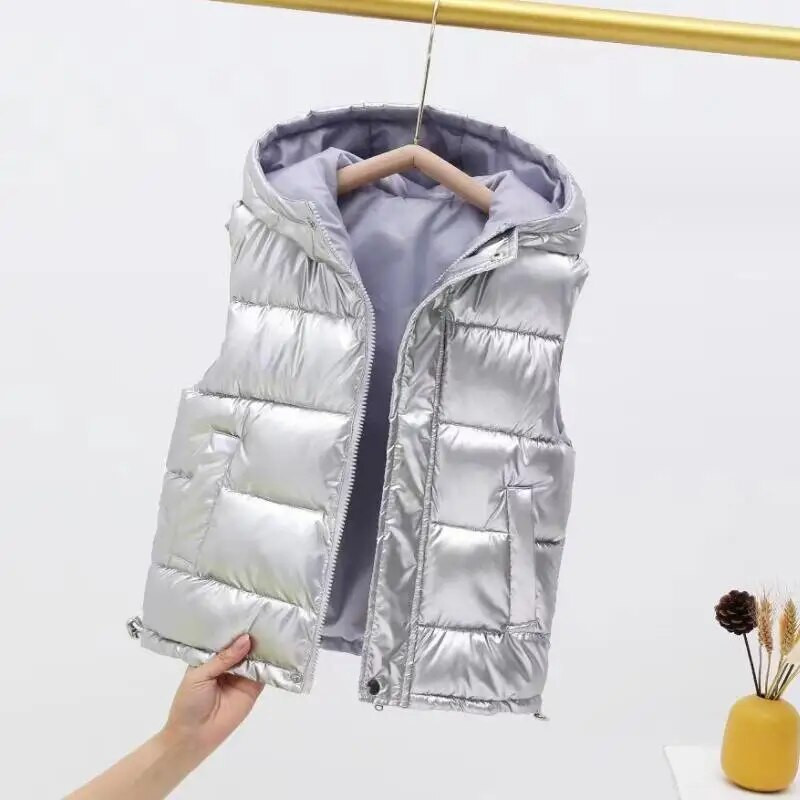 Laste vest poistele Tüdrukutele kapuutsiga Ülerõivad Laste sametmantel Varrukateta sulejope Teismeliste talvine veekindel vest