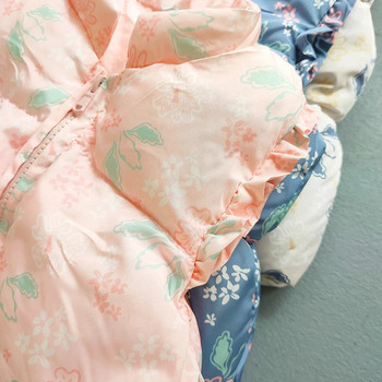 Есенно зимно сладко момиче Пухено памучно горно облекло Жилетка Babys Girls Топло яке с волани Палта за детски дрехи