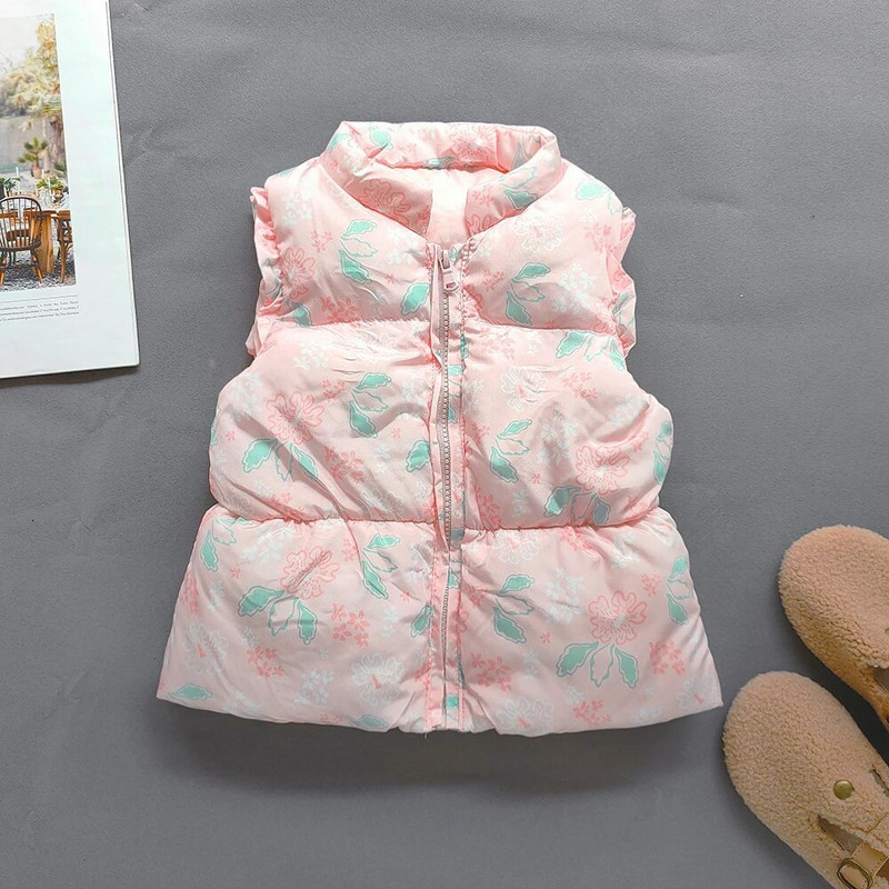 Sügistalvine armsad tüdrukute alla puuvillased välirõivad vest beebidele tüdrukutele volangidega soojad jope mantlid lasteriiete jaoks