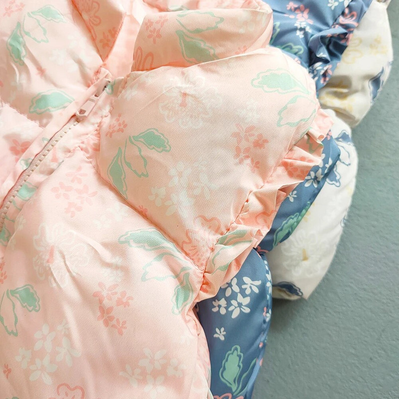 Sügistalvine armsad tüdrukute alla puuvillased välirõivad vest beebidele tüdrukutele volangidega soojad jope mantlid lasteriiete jaoks